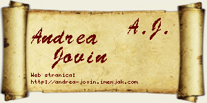Andrea Jovin vizit kartica